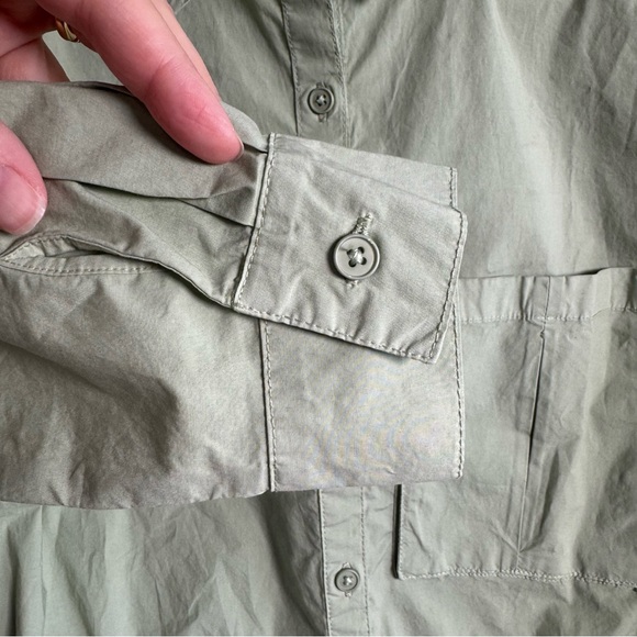 Zara NWT Girls Green Cropped Button Front Pocket Cropped Long Sleeve Top Size 10 - Picture 5 of 11